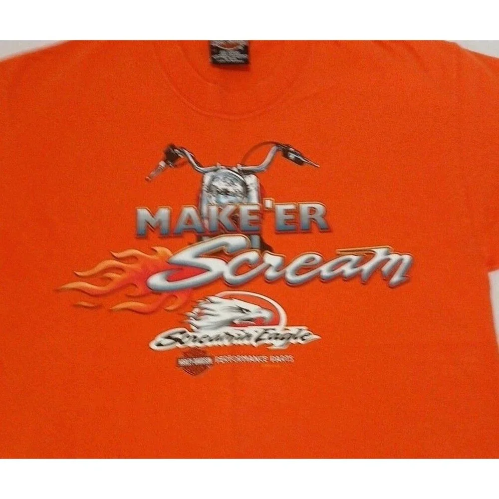 Vintage Harley Davidson Maker'er Scream Screaming Eagle/ Mid-Oh Orange M Y2K S.S